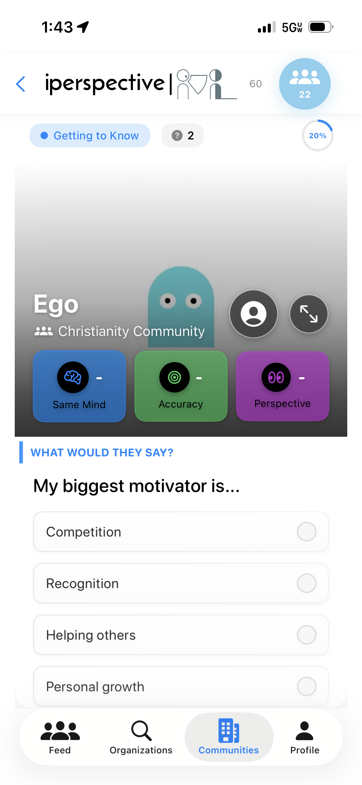 Opinion Matching - Ego Poll Feature