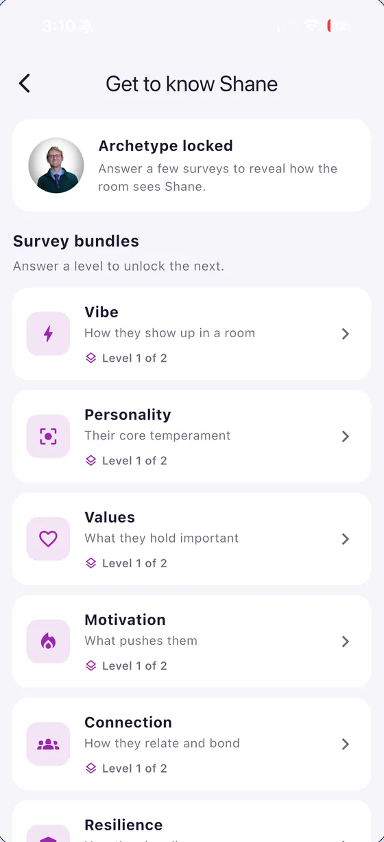 Get to know a member through survey bundles