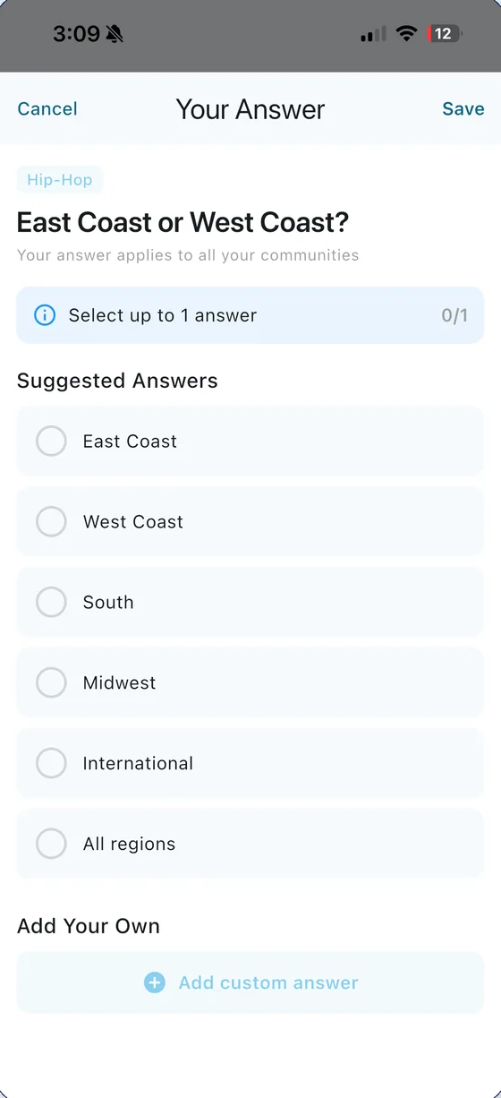 Answering a topic question