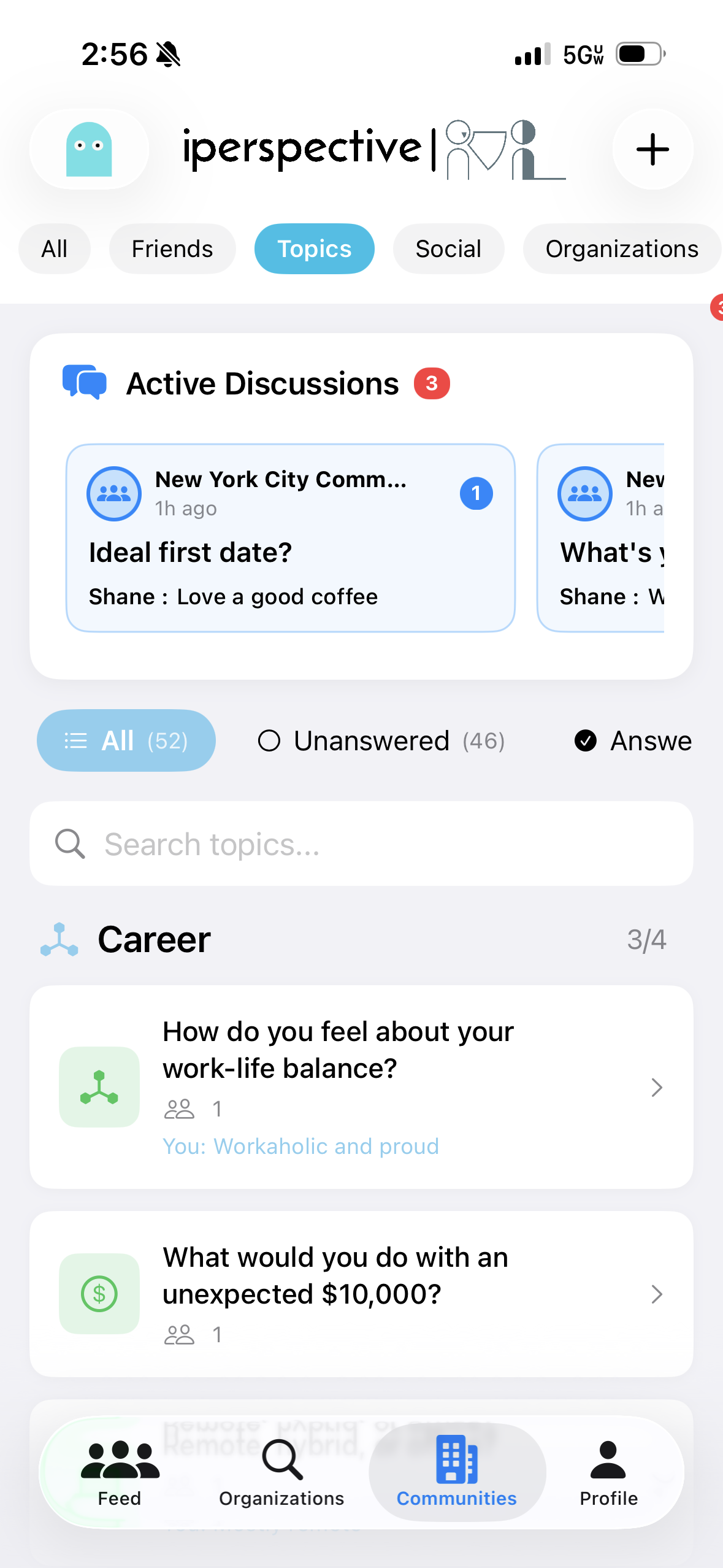 Topics and Active Discussions